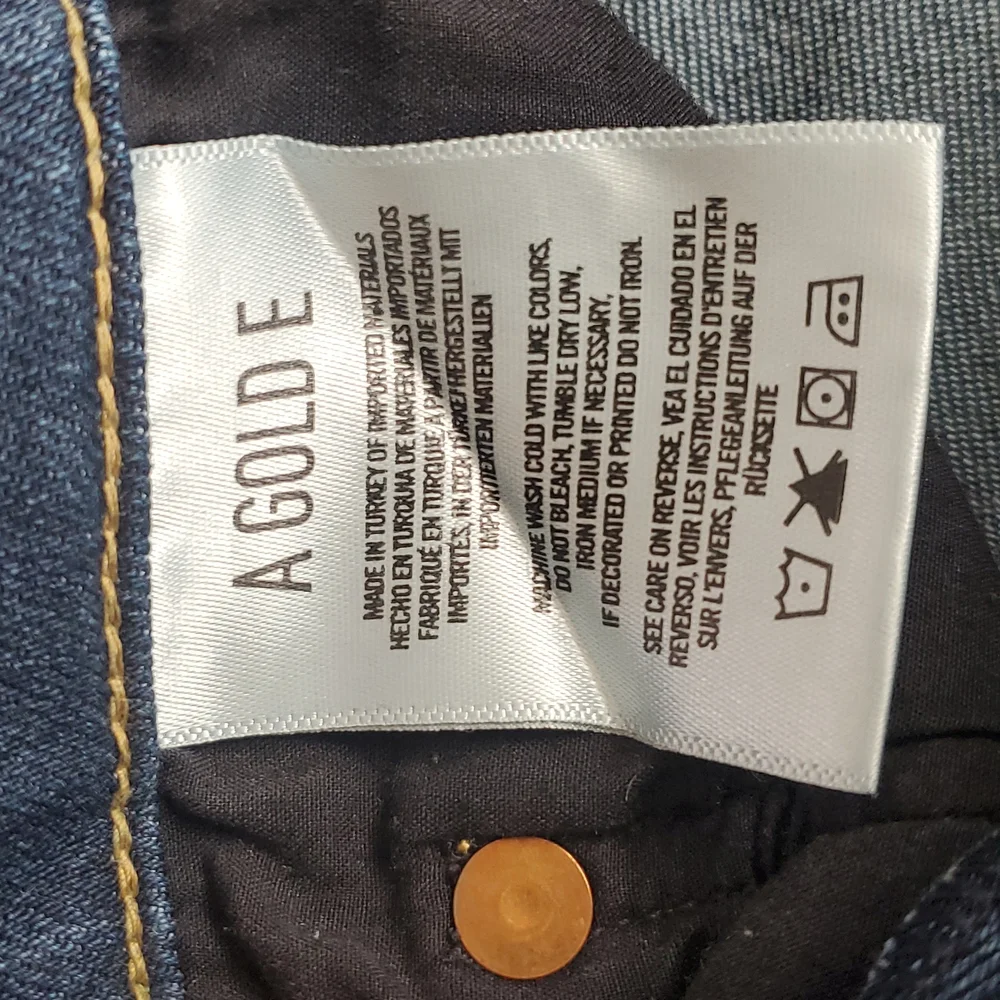 Agolde Dark Medium Wash Mid Rise Skinny Blue Jeans Size 25 Waist 25 Inches - Picture 4 of 6